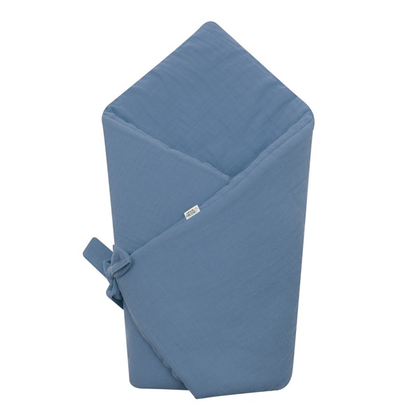 Muślinowy rożek wiązany New Baby niebieski