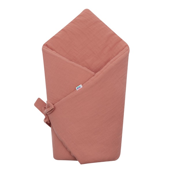 Muślinowy rożek wiązany New Baby różowy