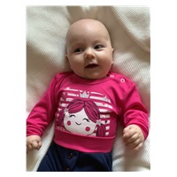 2-częściowy komplet bawełniany New Baby Funny różowo-niebieski