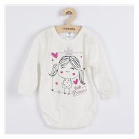 2-częściowy komplet bawełniany New Baby Funny ecru-różowy