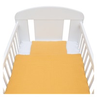 Muślinowy komplet do łóżeczka wypełnieniem New Baby 100x70 cm musztardowy