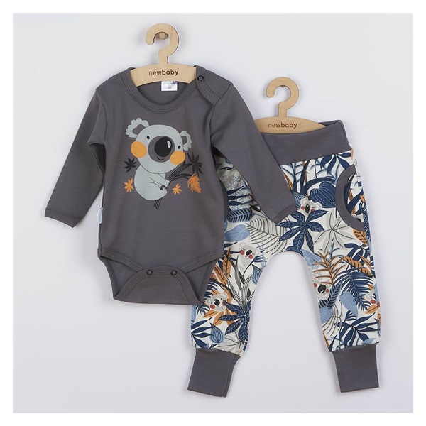 Dwuczęściowy bawełniany komplet New Baby Rebel graphit