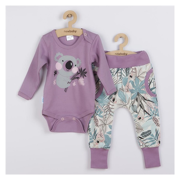Dwuczęściowy bawełniany komplet New Baby Rebel lila