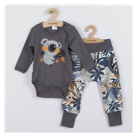 Dwuczęściowy bawełniany komplet New Baby Rebel graphit