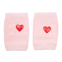 Dziecięce nakolanniki New Baby z ABS I Love Mum and Dad różowe
