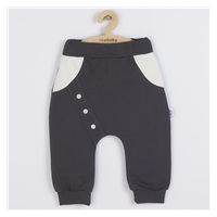 Niemowlęce bawełniane spodnie New Baby The Best grafitowe