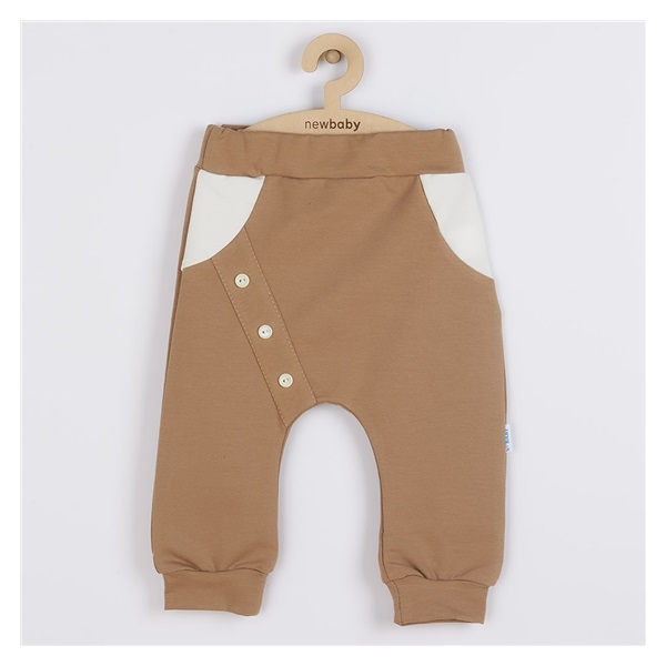 Niemowlęce bawełniane spodnie New Baby The Best brązowe