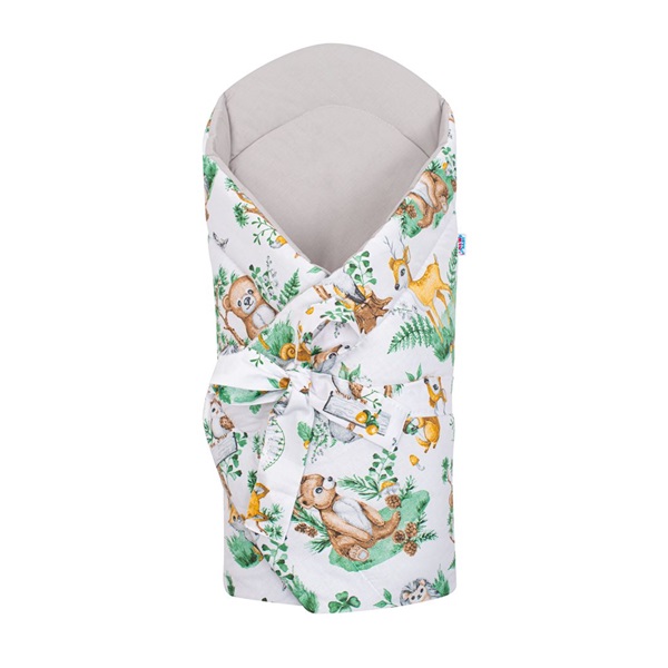 Becik z kokosowym wkładem New Baby zwierzaki w lesie