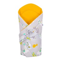 Becik z kokosowym wkładem New Baby lama szaro-musztardowy