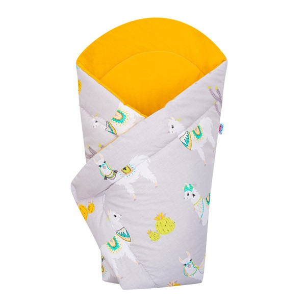 Becik New Baby lama szaro-musztardowy