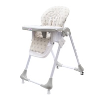DRUGA JAKOŚĆ Krzesełko do karmienia NEW BABY Gray Star - ekoskóra