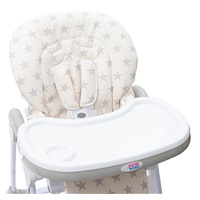 DRUGA JAKOŚĆ Krzesełko do karmienia NEW BABY Gray Star - ekoskóra