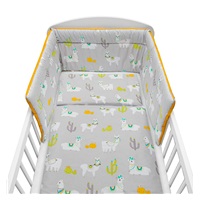 3-częściowa pościel New Baby 90/120 cm lama szaro-musztardowa