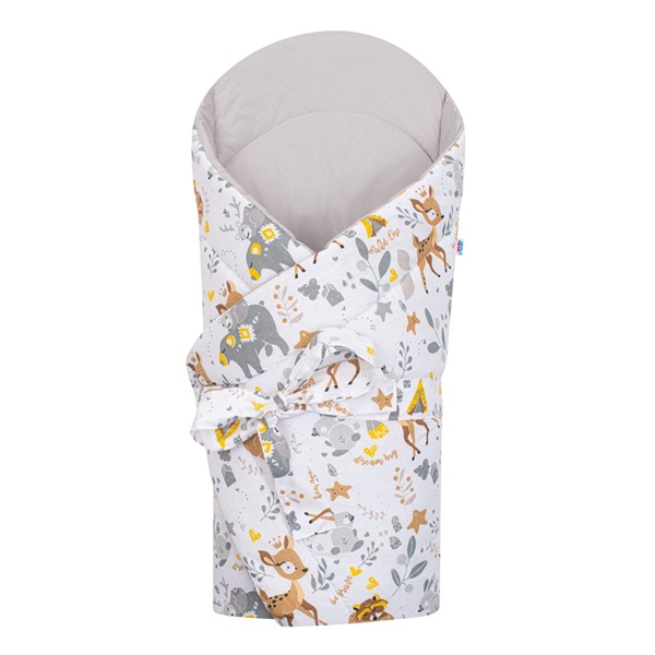 Becik z kokosowym wkładem New Baby Jelonek szary