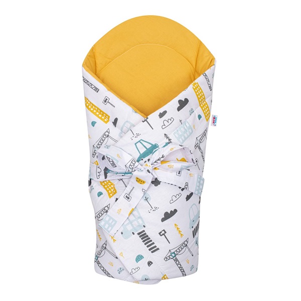 Becik z kokosowym wkładem New Baby Miasto musztarda