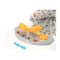 Chodzik Baby Mix z kierownicą i silikonowymi kółkami szary