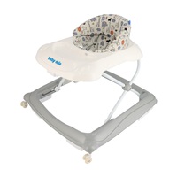 Chodzik Baby Mix z kierownicą i silikonowymi kółkami szary