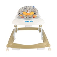 Chodzik Baby Mix z kierownicą i silikonowymi kółkami cappucino