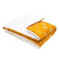 Dziecięcy kocyk z Minki New Baby Zwierzątka musztardowy 70x100 cm