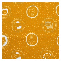 Dziecięcy kocyk z Minki New Baby Zwierzątka musztardowy 70x100 cm