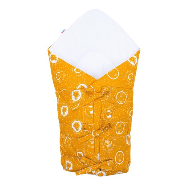 Klasyczny rożek wiązany New Baby Zwierzątka musztardowy