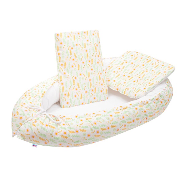 Luksusowe gniazdko z kołdrą i poduszką dla dziecka New Baby Harmony białe