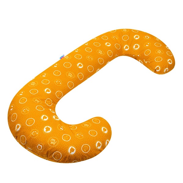 Poduszka do karmienia New Baby w kształcie C Zwierzątka musztardowa