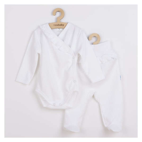 2-częściowy niemowlęcy komplet New Baby Stripes biały