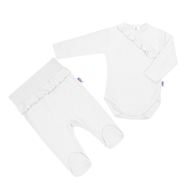 2-częściowy niemowlęcy komplet New Baby Stripes biały