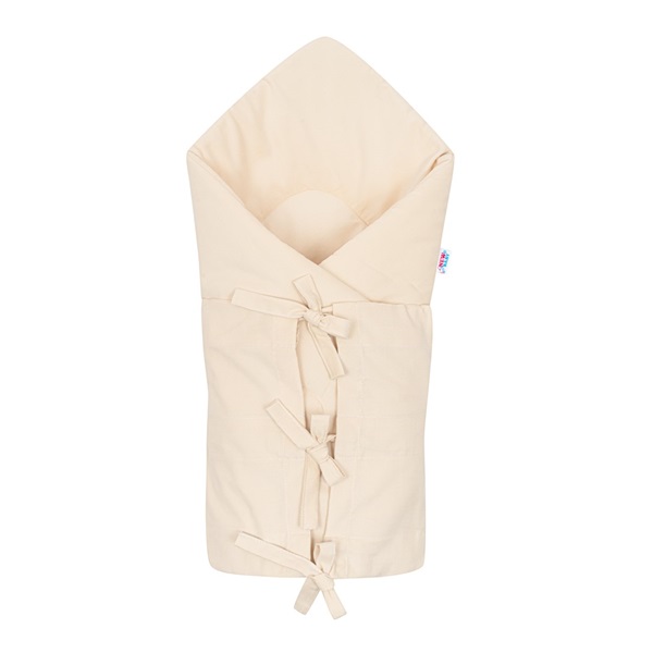 Klasyczny rożek wiązany sztruksowy New Baby ecru