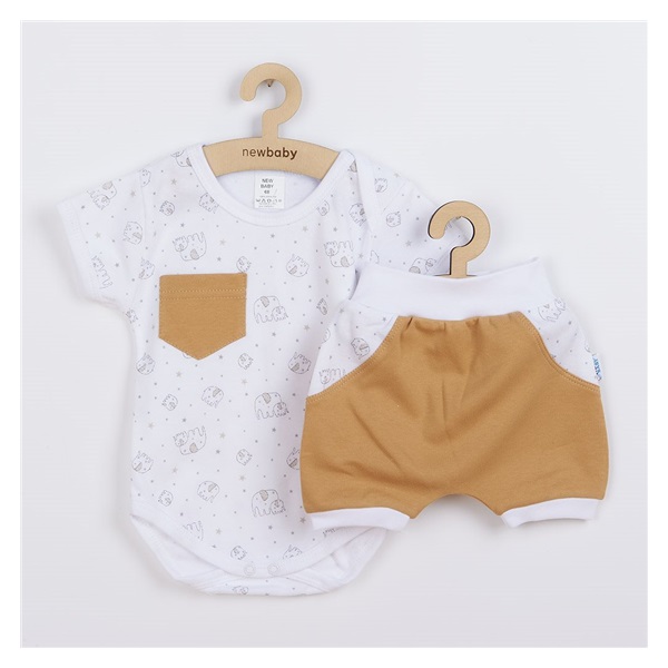 2-częściowy bawełniany zestaw na lato New Baby Perfect Summer brązowy