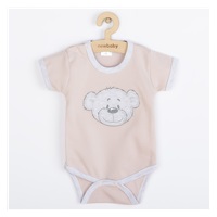 Niemowlęce bawełniane body z krótkim rękawem New Baby BrumBrum old pink grey