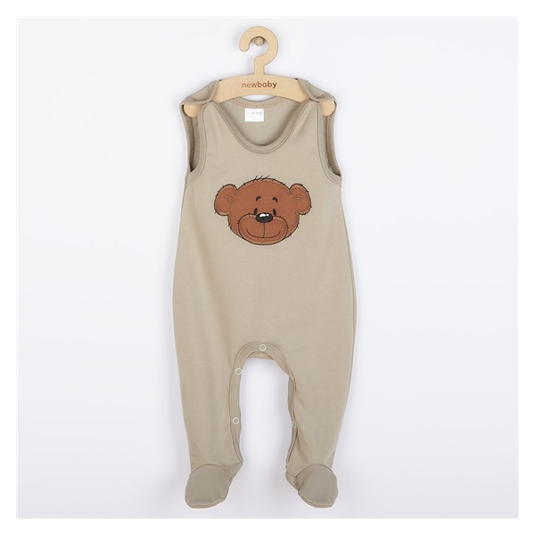 Niemowlęce bawełniane śpiochy New Baby BrumBrum latte