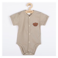 Niemowlęce całkowicie rozpinane bawełniane body New Baby BrumBrum latte