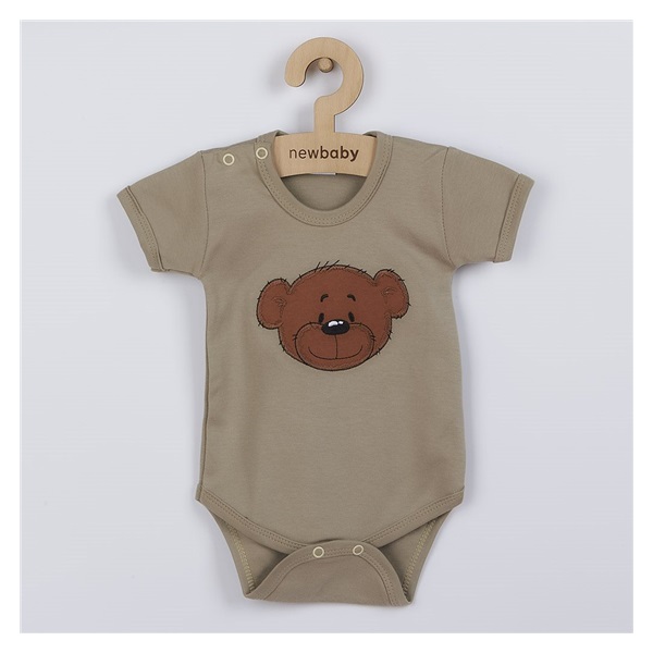 Niemowlęce bawełniane body z krótkim rękawem New Baby BrumBrum latte