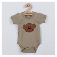 Niemowlęce bawełniane body z krótkim rękawem New Baby BrumBrum latte