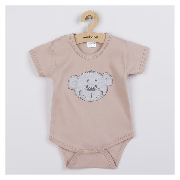 Niemowlęce bawełniane body z krótkim rękawem New Baby BrumBrum old pink