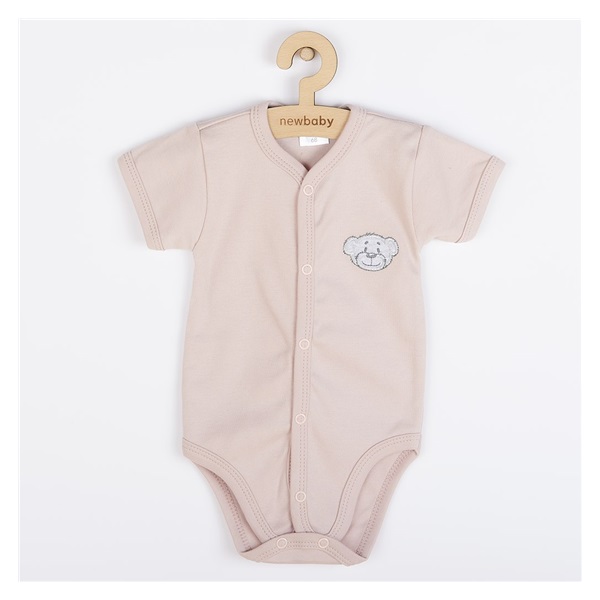 Niemowlęce całkowicie rozpinane bawełniane body New Baby BrumBrum old pink