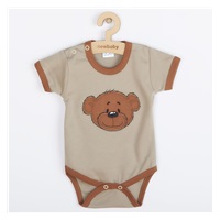 Niemowlęce bawełniane body z krótkim rękawem New Baby BrumBrum latte brown