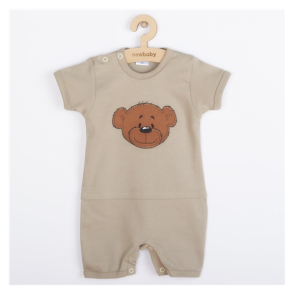 Niemowlęcy letni bawełniany pajac New Baby BrumBrum latte