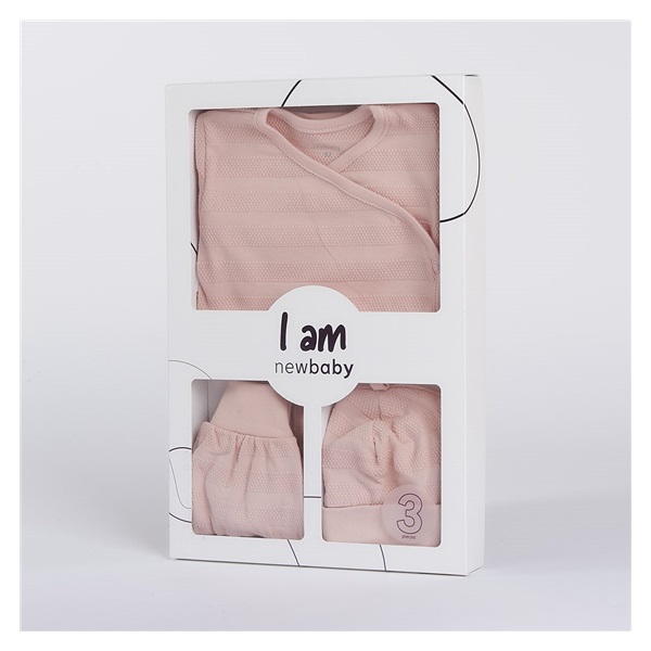 3-częściowa wyprawka niemowlęca do szpitala New Baby I AM różowy