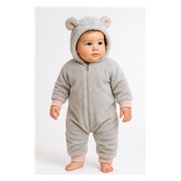 Luksusowy dziecięcy zimowy pajac New Baby Teddy bear szaro różowy