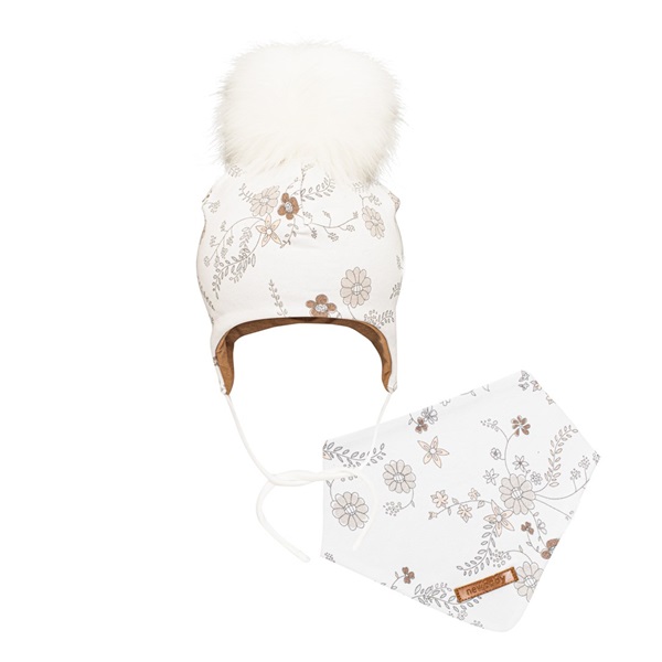 Jesienna dziewczęca czapeczka dla niemowląt z chustką pod szyję New Baby Special One