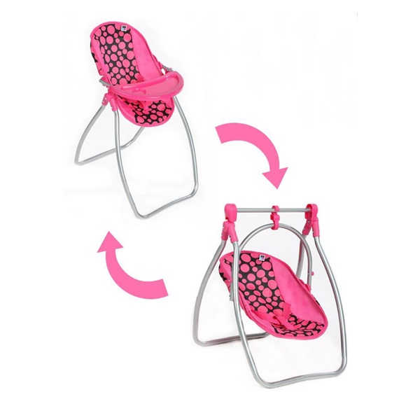 Krzesełko do karmienia i huśtawka 2w1 dla lalek Baby Mix Isabella