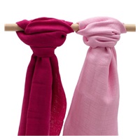 Pieluszki bawełniane New Baby 70x80 cm 2 szt różowa, amarantowa