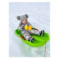 Sanki plastikowe z oparciem i hamulcami Baby Mix SPEED BOB niebieskie