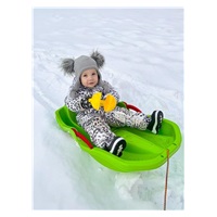 Sanki plastikowe z oparciem i hamulcami Baby Mix SPEED BOB czerwone