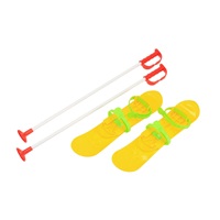 Dziecięce narty z wiązaniami i kijkami Baby Mix BIG FOOT 42 cm żółte