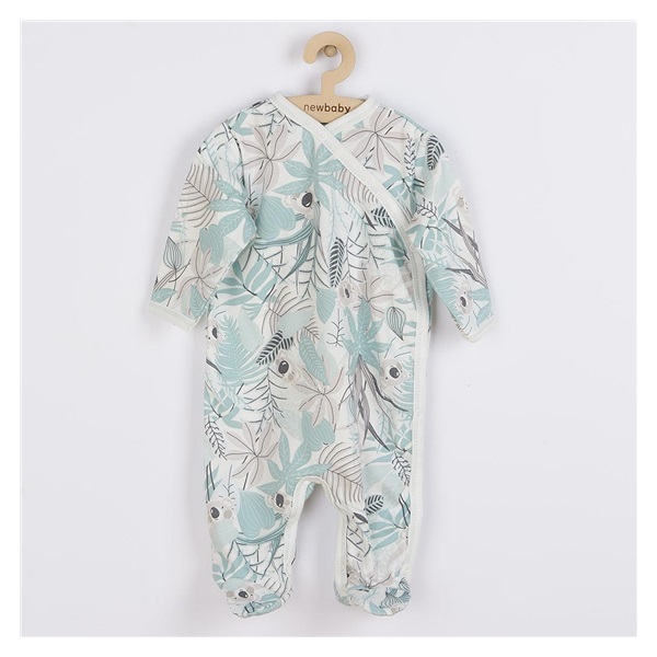 Niemowlęcy bawełniany pajac z bocznym zapięciem New Baby Lovely zielony