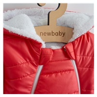Niemowlęcy zimowy kombinezon z kapturem i uszkami New Baby Pumi red raspberry